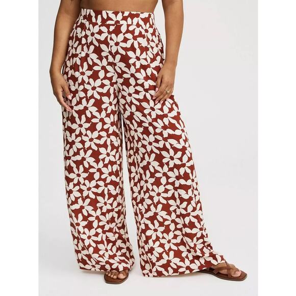 Torrid Corset & Wide Leg Pant Set NWT Size 0 L 12 Amy Floral Roasted Russet Boho - Picture 8 of 12